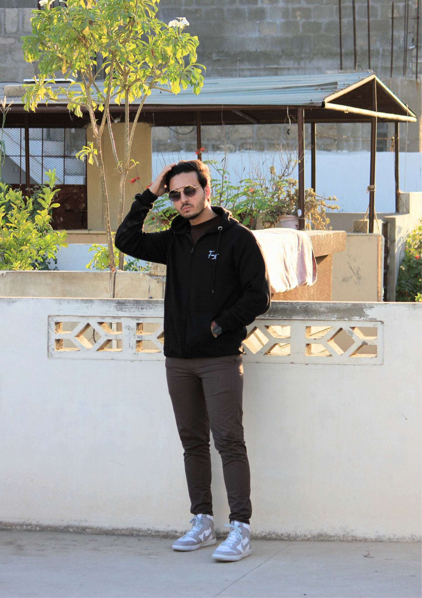 Black Zipper Hoodie