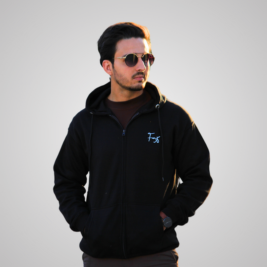 Black Zipper Hoodie